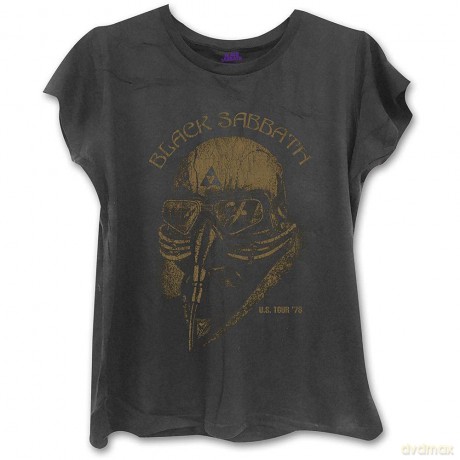 Black Sabbath: Ladies Fashion Tee: US Tour 1978 with Skinny Fitting (Large)