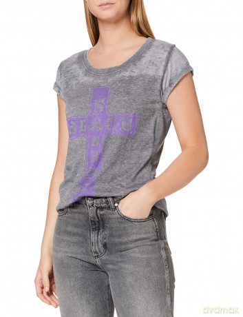 Black Sabbath: Ladies Fashion Tee: Vintage Cross (Burn Out) (X-Small)