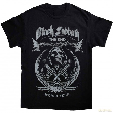 Black Sabbath: Men's Tee: The End Mushroom Cloud (Distressed) (Large)