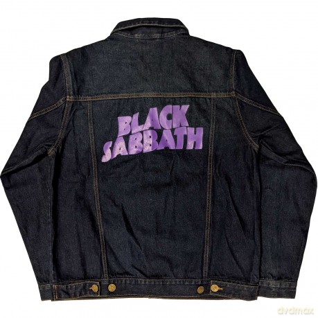 Black Sabbath: Unisex Denim Jacket: Wavy Logo (Back Print) (Large)