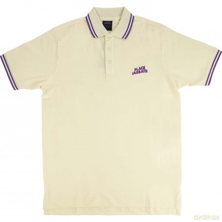 Black Sabbath: Unisex Polo Shirt: Wavy Logo (Natural) (Medium)