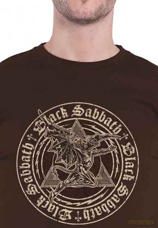 Black Sabbath: Unisex T-Shirt: Henry Pyramid Emblem (Chocolate Brown) (Small)