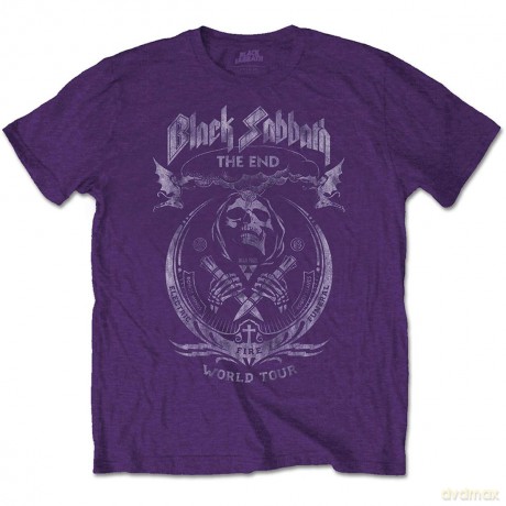 Black Sabbath: Unisex T-Shirt: The End Mushroom Cloud (Purple) (Medium)