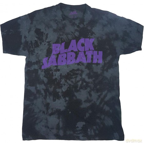 Black Sabbath: Unisex T-Shirt: Wavy Logo (Black) (Wash Collection) (Medium)