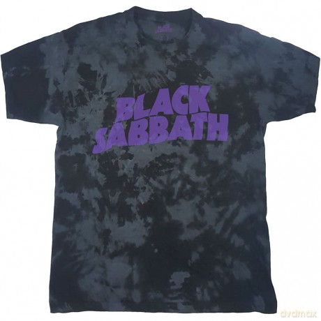 Black Sabbath: Unisex T-Shirt: Wavy Logo (Black) (Wash Collection) (Small)