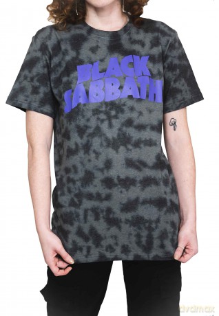 Black Sabbath: Unisex T-Shirt: Wavy Logo (Black) (Wash Collection) (X-Large)