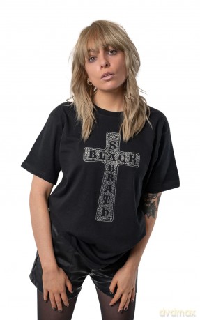 Black Sabbath: Unisex Tee: Cross (Diamante) (Large)