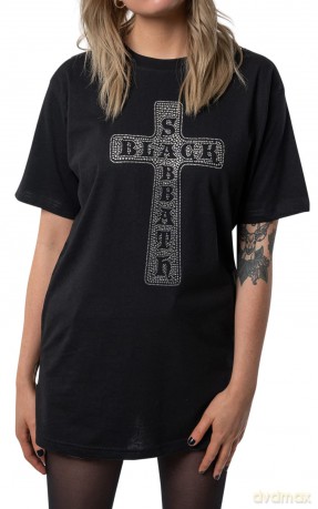 Black Sabbath: Unisex Tee: Cross (Diamante) (Large)