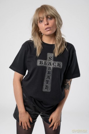 Black Sabbath: Unisex Tee: Cross (Diamante) (Large)
