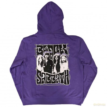 Black Sabbath: Unisex Zipped Hoodie: Henry Pocket Logo (Purple) (Back Print) (Medium)