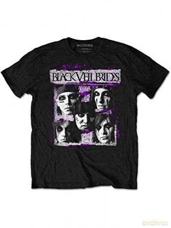 Black Veil Brides: Men's Tee: Grunge Faces (Large)