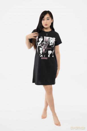 Blackpink: BlackPink Ladies Nightdress: Shut Down Photo Grid (Black) (X-Small)