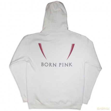 Blackpink: BlackPink Unisex Pullover Hoodie: Born Pink (White) (Back Print) (Small)