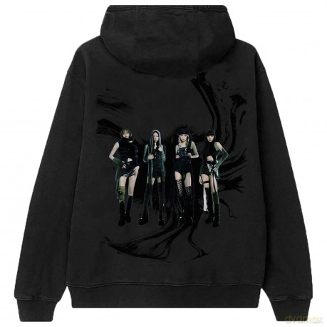 Blackpink: BlackPink Unisex Pullover Hoodie: Pink Venom Oil Stroke (Black) (Back Print) (XX-Large)