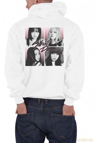 Blackpink: BlackPink Unisex Pullover Hoodie: Shut Down Photo Grid (White) (Back Print) (XX-Large)