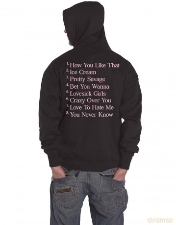 Blackpink: BlackPink Unisex Pullover Hoodie: The Album Tracklist (Black) (Back Print) (XX-Large)