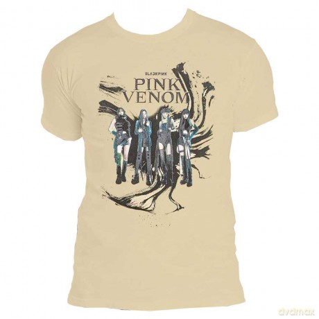 Blackpink: BlackPink Unisex T-Shirt: Pink Venom Oil Stroke (Sand) (X-Large)