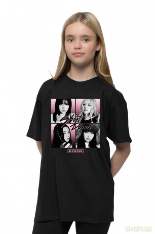 Blackpink: BlackPink Unisex T-Shirt: Shut Down Photo Grid (Black) (Large)