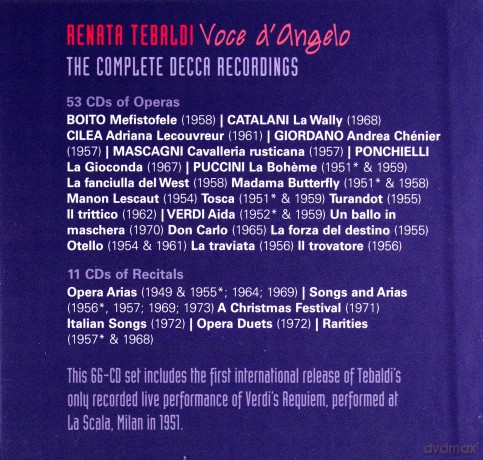 Renata Tebaldi: Voce D'angelo The Complete Decca Recordings [64CD]