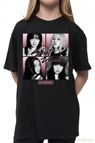 Blackpink: BlackPink Unisex T-Shirt: Shut Down Photo Grid (Black) (Small)