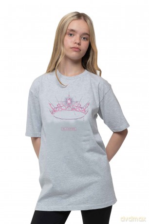 Blackpink: BlackPink Unisex T-Shirt: The Album - Crown (Grey) (Back Print) (XX-Large)
