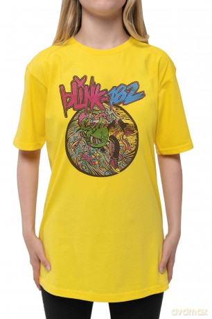 Blink-182: Kids T-Shirt: Overboard Event (Yellow) (13-14 Years)