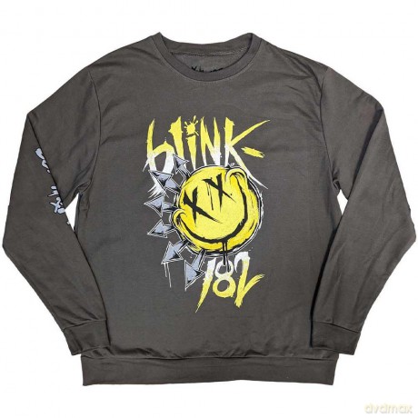 Blink-182: Unisex Sweatshirt: Big Smile (Charcoal Grey) (Sleeve Print) (Small)