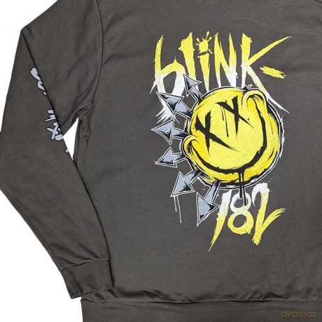Blink-182: Unisex Sweatshirt: Big Smile (Charcoal Grey) (Sleeve Print) (Small)