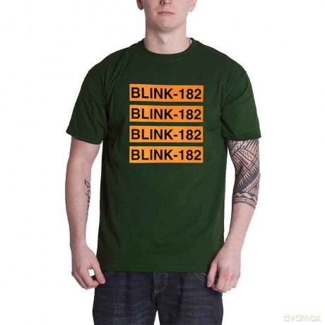 Blink-182: Unisex T-Shirt: Logo Repeat (Green) (XX-Large)
