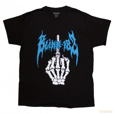 Blink-182: Unisex T-Shirt: Middle Finger (Black) (Large)