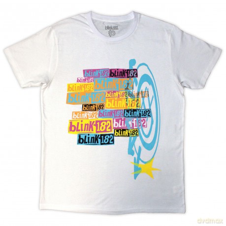 Blink-182: Unisex T-Shirt: Multi Stacked Logo (White) (Large)