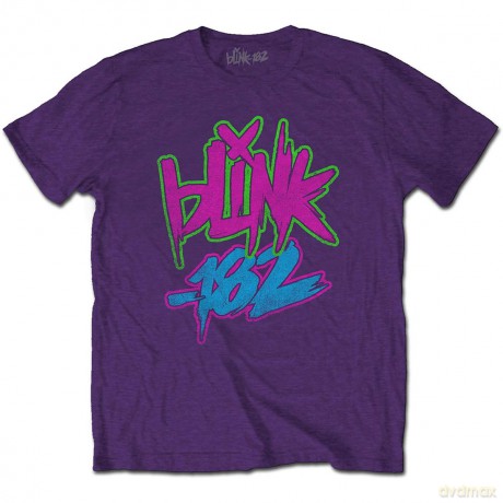 Blink-182: Unisex T-Shirt: Neon Logo (Purple) (X-Large)