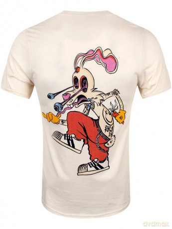 Blink-182: Unisex T-Shirt: Roger Rabbit (Natural) (Back Print) (Medium)
