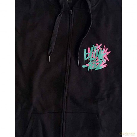 Blink-182: Unisex Zipped Hoodie: Double Six Arrow Smile (Black) (Back Print) (Small)