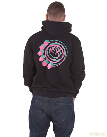 Blink-182: Unisex Zipped Hoodie: Double Six Arrow Smile (Black) (Back Print) (X-Large)