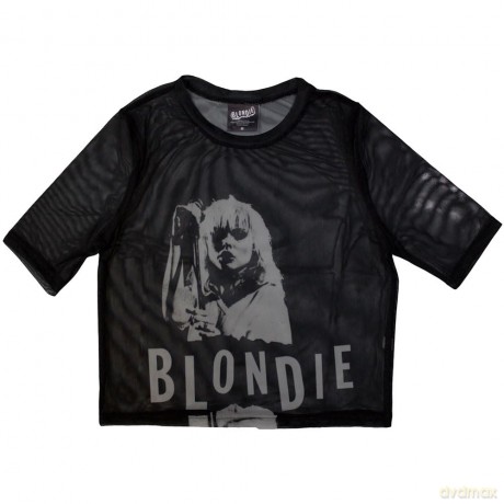 Blondie: Ladies Crop Top: Mic Stand (Black) (Mesh) (Small)