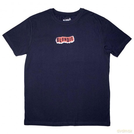 Blondie: Unisex T-Shirt: Mini Punk Logo (Navy Blue) (Large)
