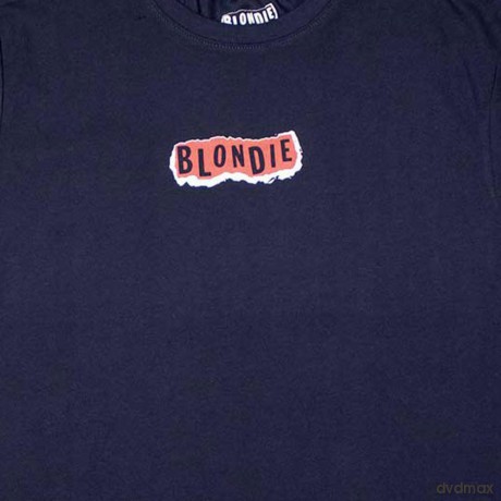 Blondie: Unisex T-Shirt: Mini Punk Logo (Navy Blue) (Large)