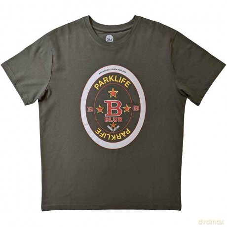 Blur: Unisex T-Shirt: Parklife Beermat (Green) (Large)