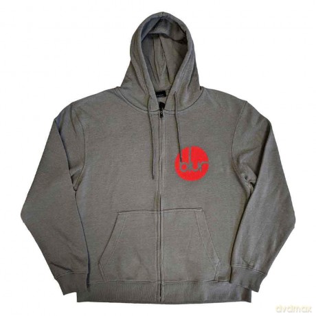 Blur: Unisex Zipped Hoodie: Circle Logo (Grey) (Back Print) (Small)
