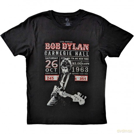 Bob Dylan: Unisex T-Shirt: Carnegie Hall '63 (Black) (Small)