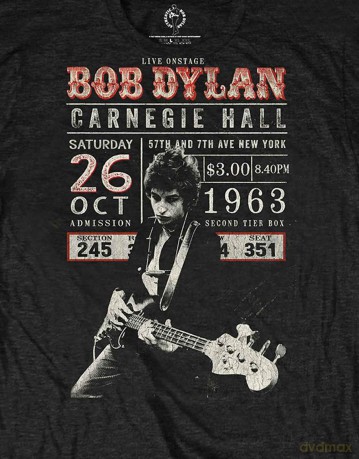 Bob Dylan: Unisex T-Shirt: Carnegie Hall '63 Eco (Black) (Small)