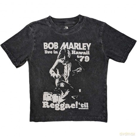 Bob Marley: Kids T-Shirt: Hawaii Snow Wash (Charcoal Grey) (Wash Collection) (1-2 Years)