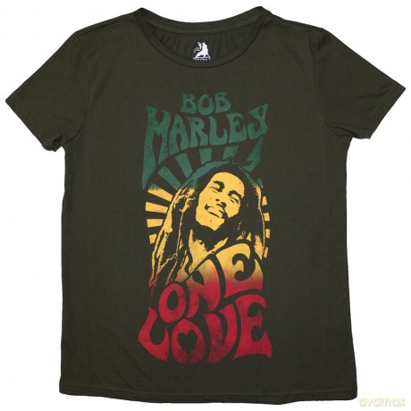 Bob Marley: Ladies T-Shirt: One Love Gradient (Green) (Large)