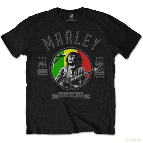 Bob Marley: Men's Tee: Rebel Music Seal (Large)