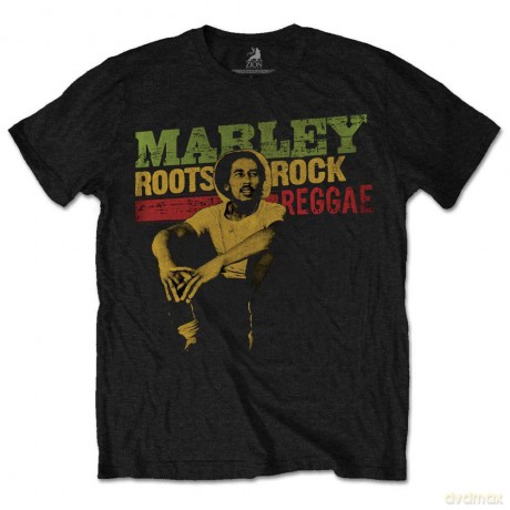 Bob Marley: Men's Tee: Roots, Rock, Reggae (Medium)