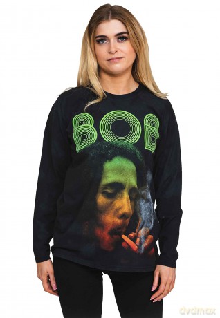 Bob Marley: Unisex Long Sleeve T-Shirt: Smoke Gradient (Black) (Wash Collection) (X-Large)