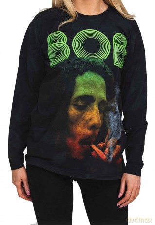 Bob Marley: Unisex Long Sleeve T-Shirt: Smoke Gradient (Black) (Wash Collection) (X-Large)