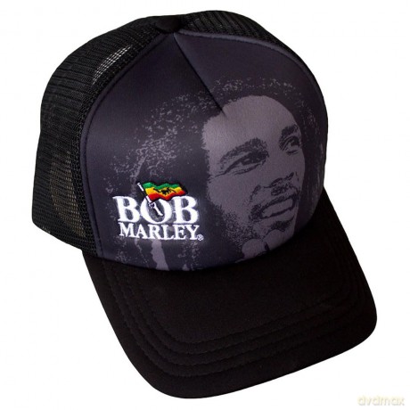 Bob Marley: Unisex Mesh Back Cap: Logo & Face (Black)