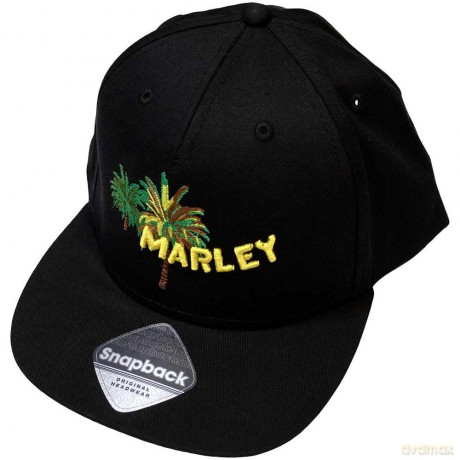 Bob Marley: Unisex Snapback Cap: Palm Trees (Black)